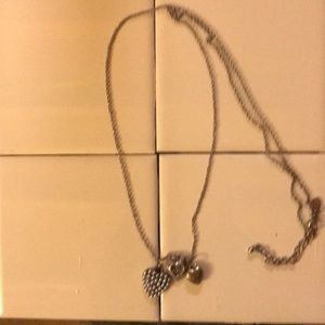Multi- heart dark silver plated pendant necklace